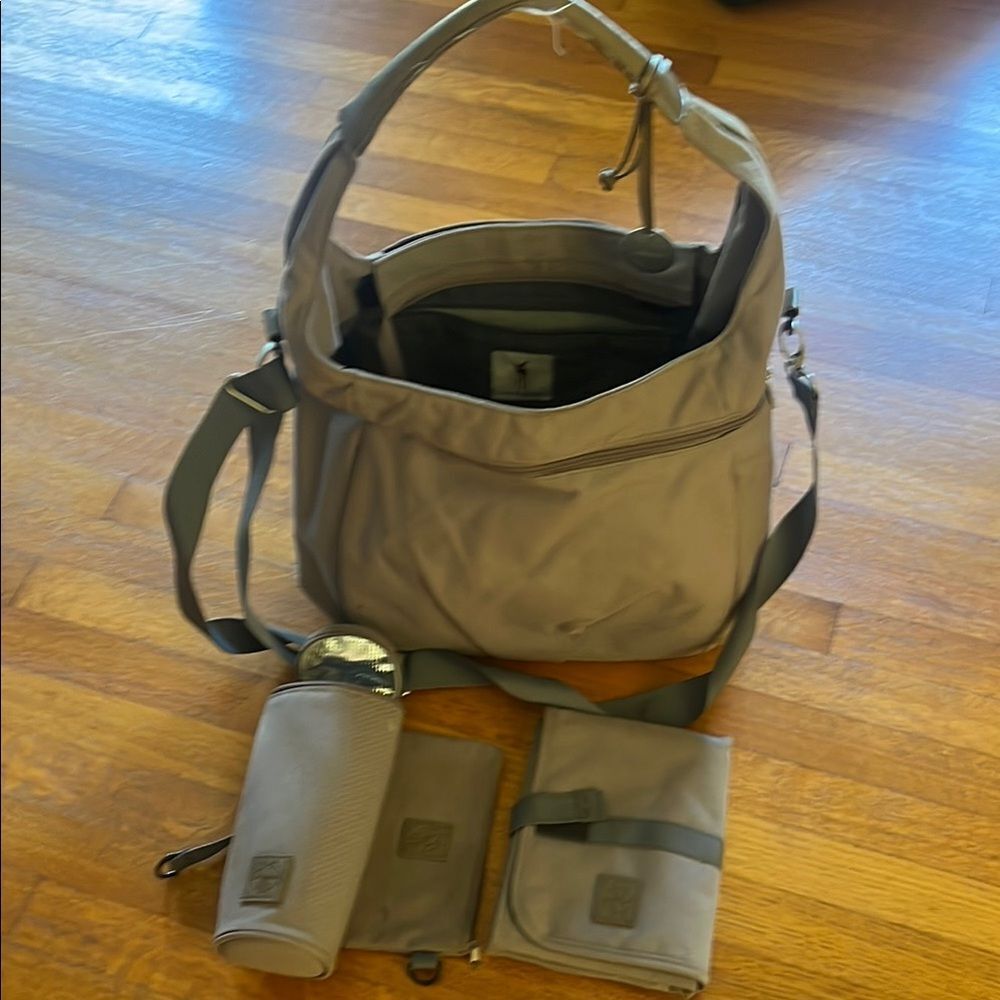 Stylish grey diaper Bag Set